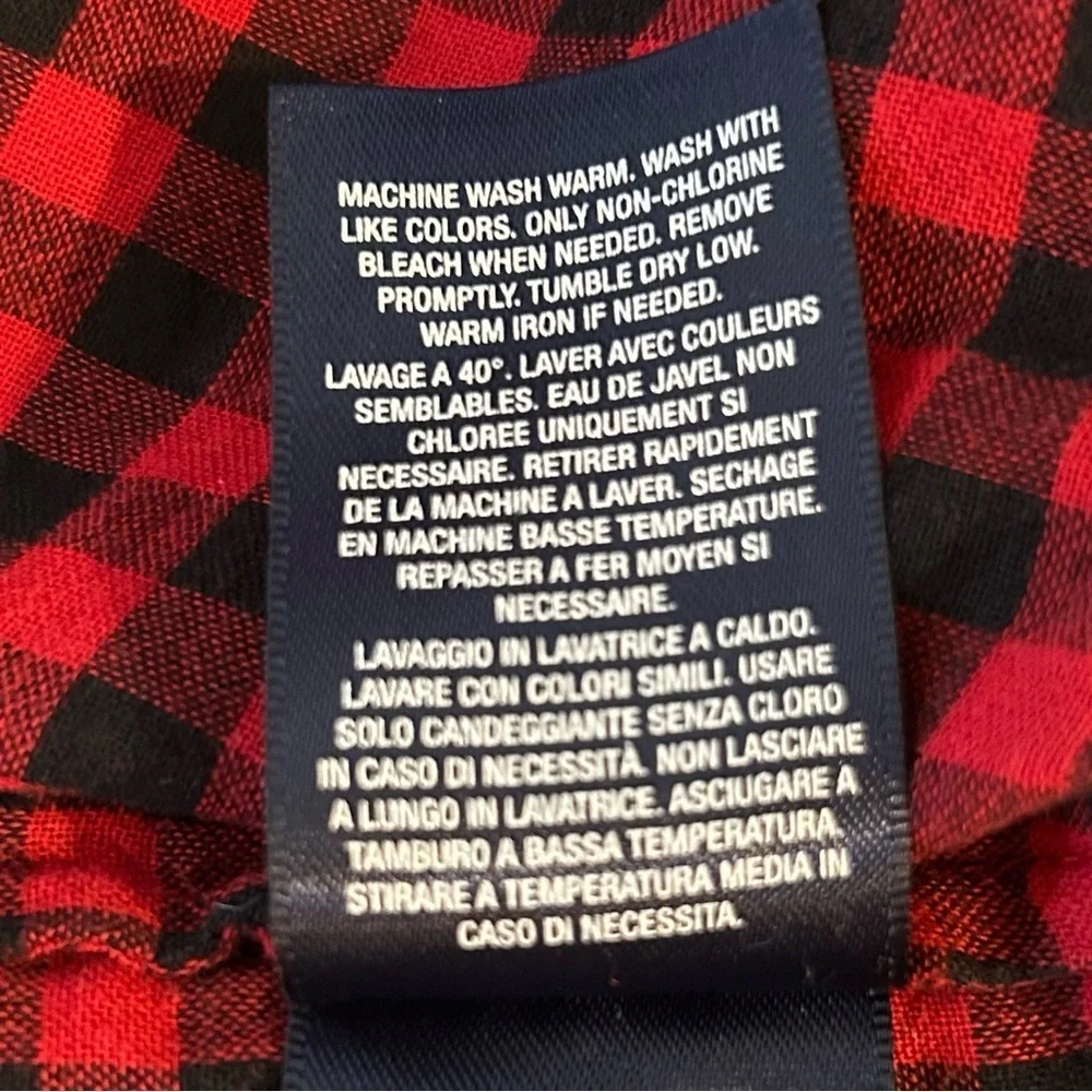 Girls RALPH LAUREN Red Plaid Cotton Top